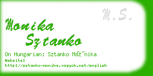 monika sztanko business card